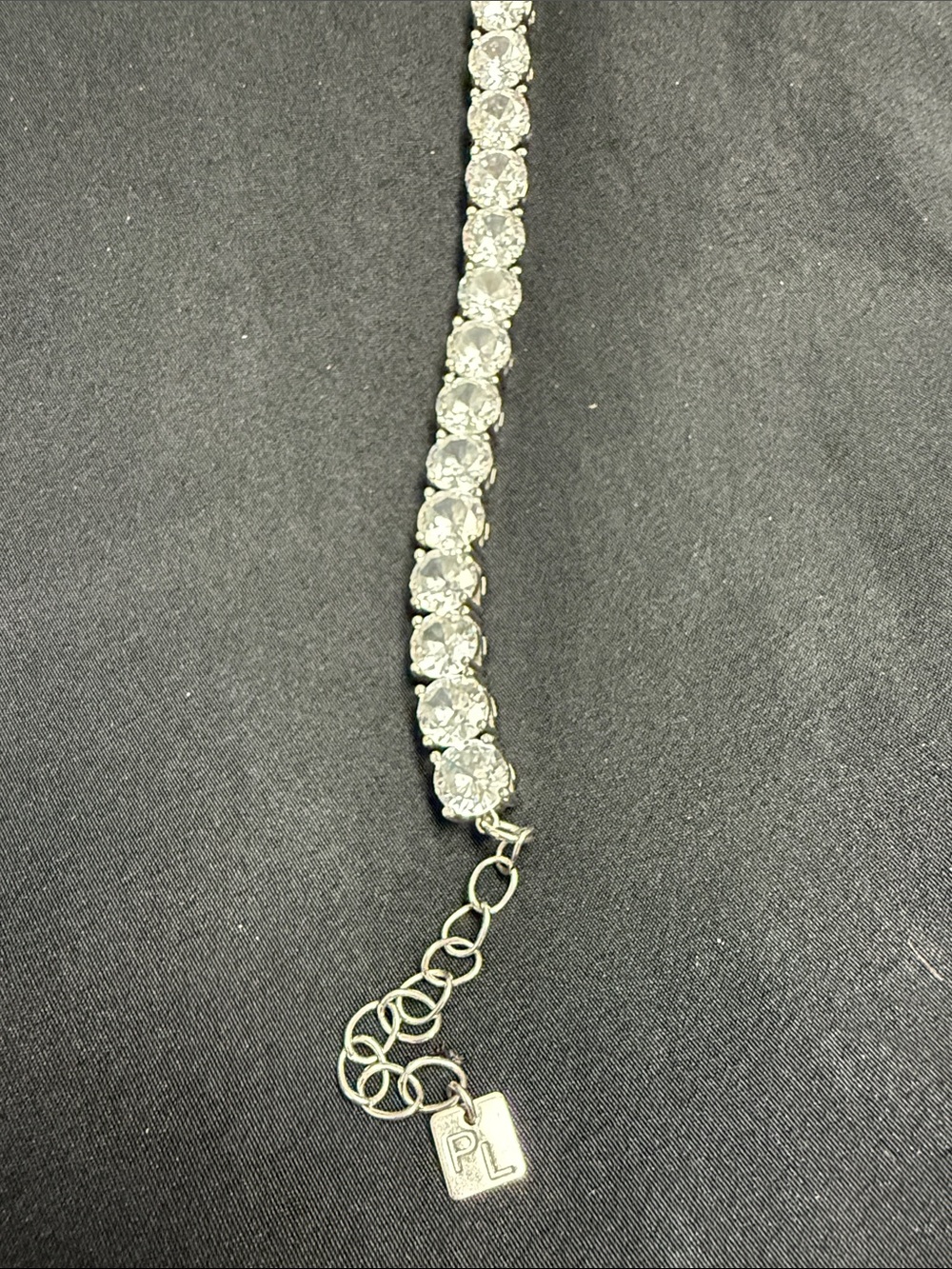 Park Lane Silver Crystal Tennis Bracelet - Clear Stones
